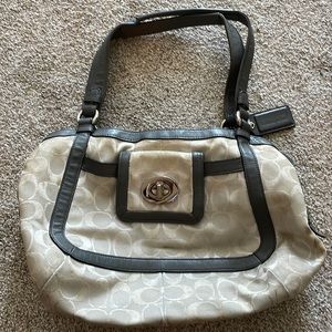 Coach silver and grey purse